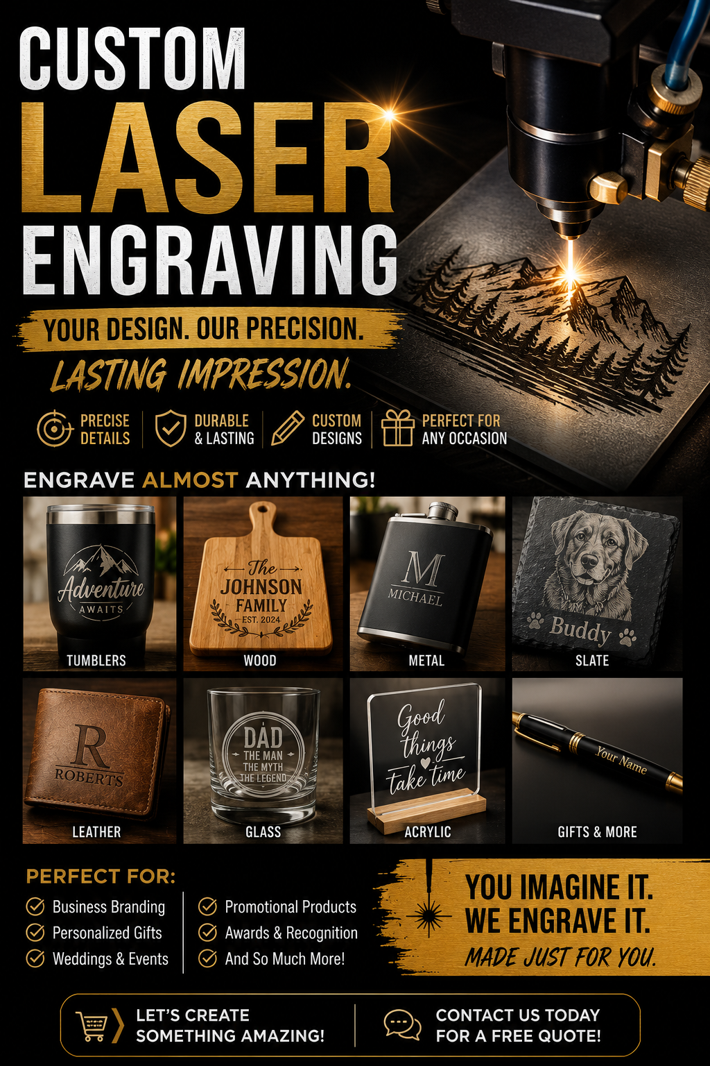 Custom Engraving - Simple Design ($1 per minute of engraving)